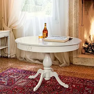 Стол круглый "Мария Сильва" Слоновая кость MS851  купить в интернет магазине Мебель из массива. Звоните +7 495 961-63-63 Столовые